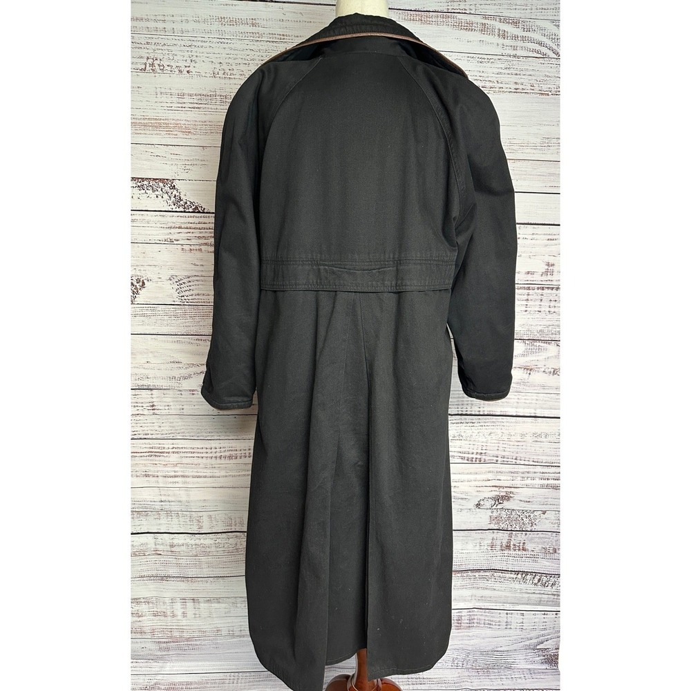 Vtg Red Pepper Action Wear Duster Coat S Black Floral Lined Boho Retro Jacket - Picture 4 of 16